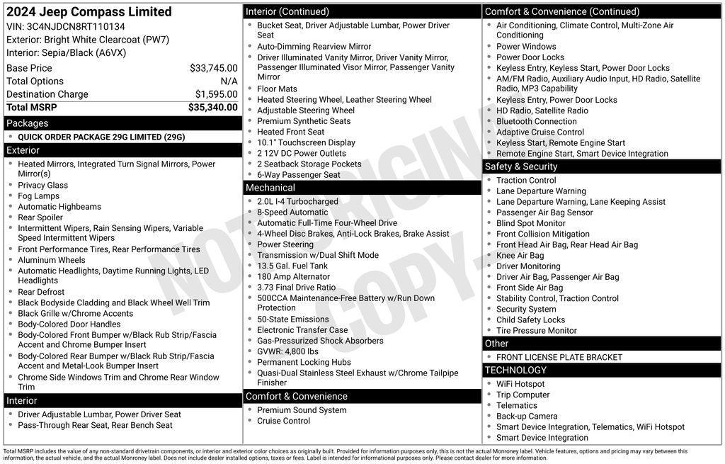 used 2024 Jeep Compass car, priced at $20,888