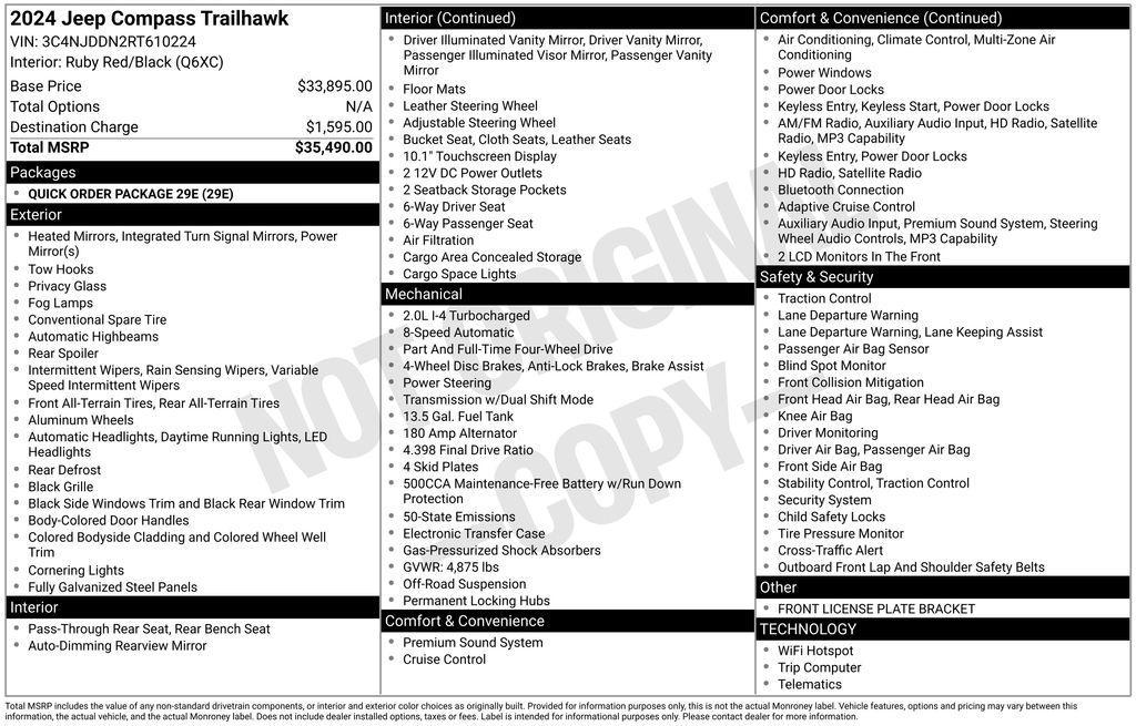 used 2024 Jeep Compass car, priced at $20,884
