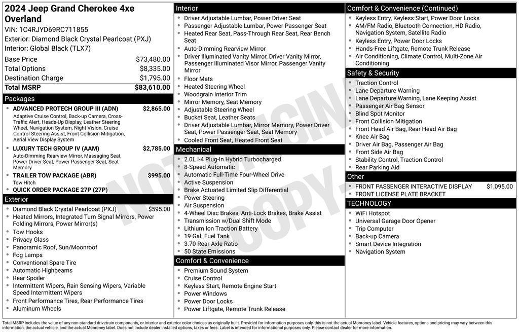 new 2024 Jeep Grand Cherokee 4xe car, priced at $81,610