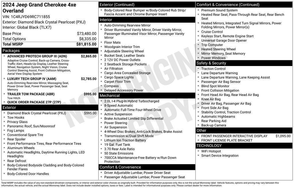 new 2024 Jeep Grand Cherokee 4xe car, priced at $81,610