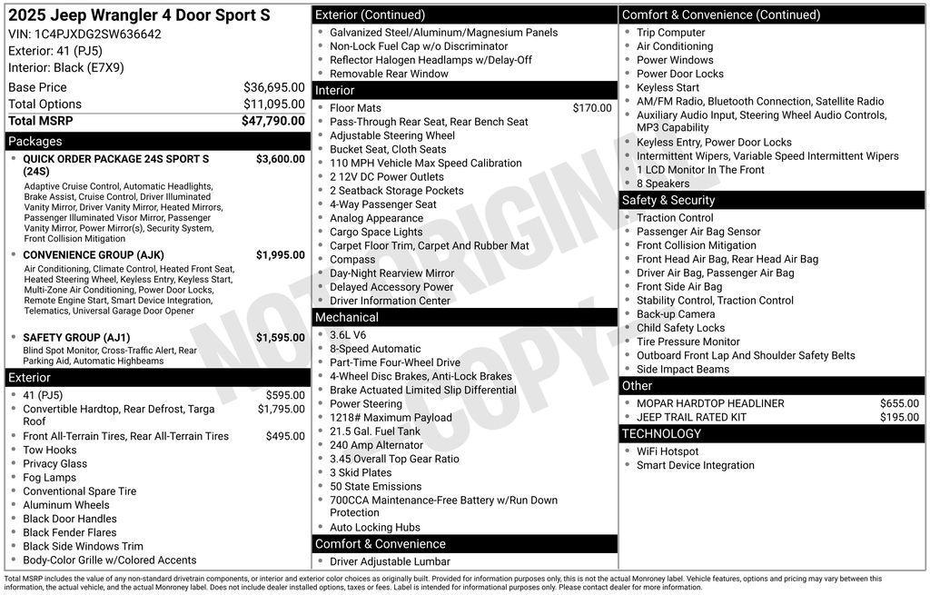 new 2025 Jeep Wrangler car, priced at $54,285