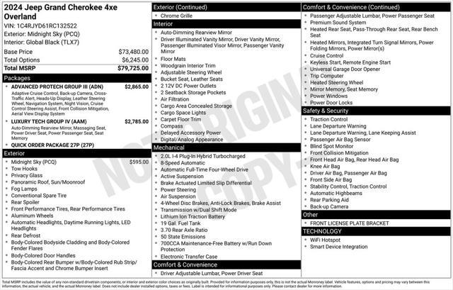 new 2024 Jeep Grand Cherokee 4xe car, priced at $81,520