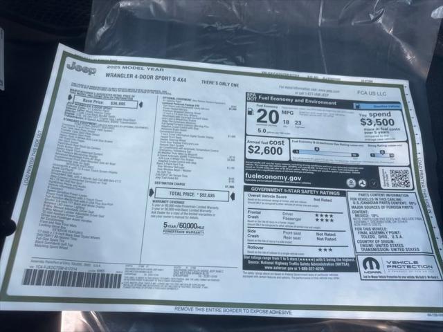 new 2025 Jeep Wrangler car, priced at $52,035