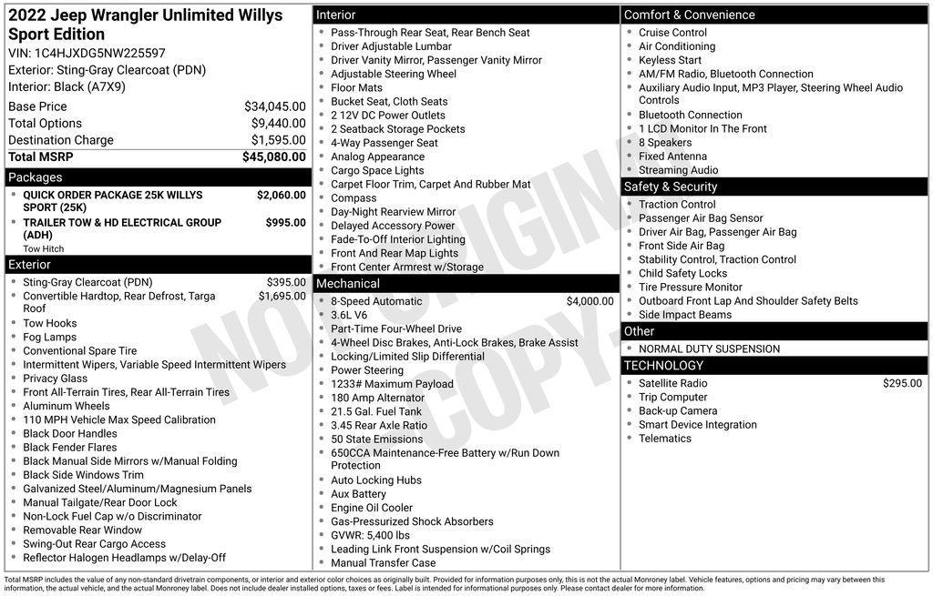 used 2022 Jeep Wrangler Unlimited car, priced at $28,497