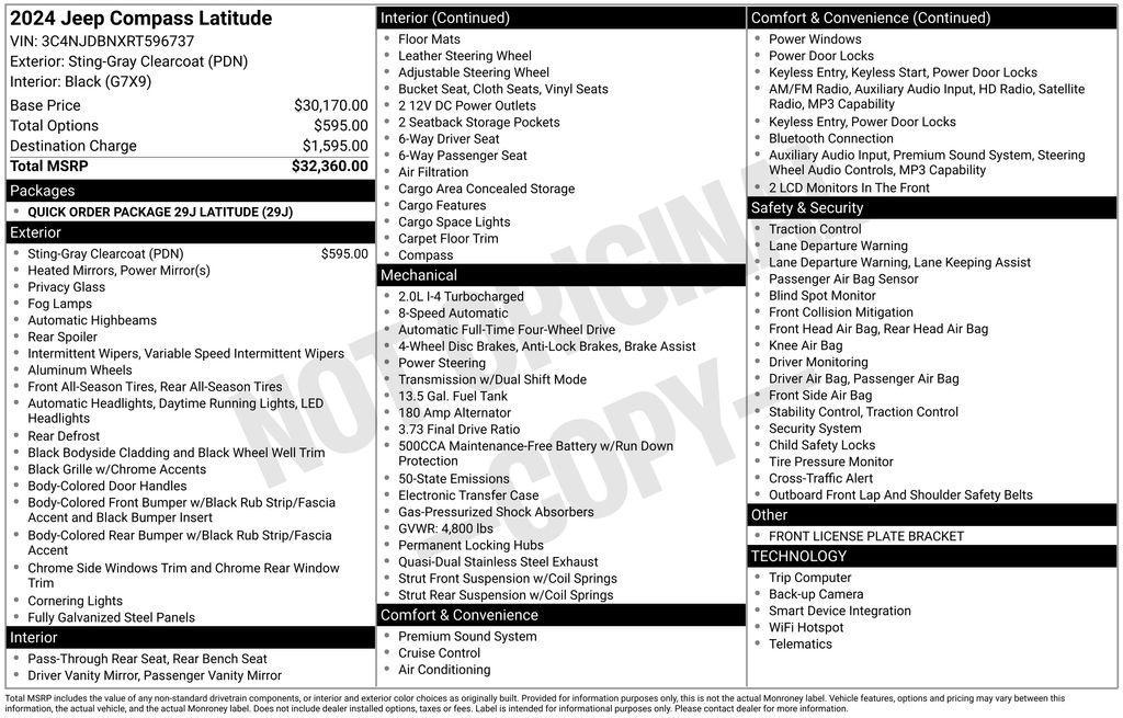 used 2024 Jeep Compass car, priced at $18,994