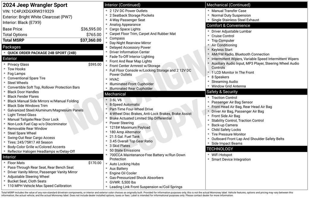 used 2024 Jeep Wrangler car, priced at $32,463