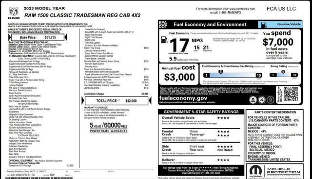 used 2023 Ram 1500 car, priced at $29,995