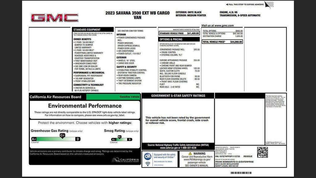 used 2023 GMC Savana 3500 car, priced at $27,995