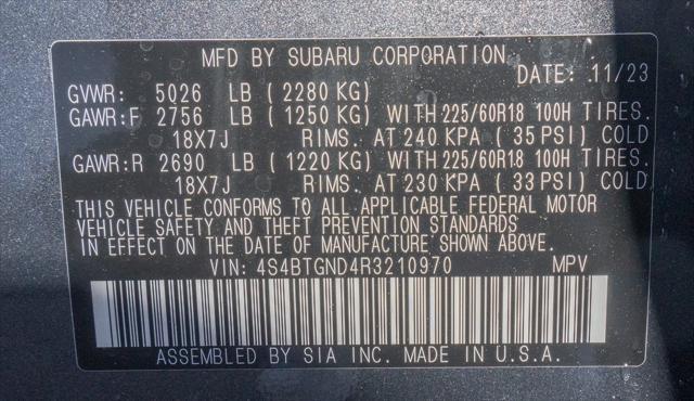 new 2024 Subaru Outback car, priced at $40,855