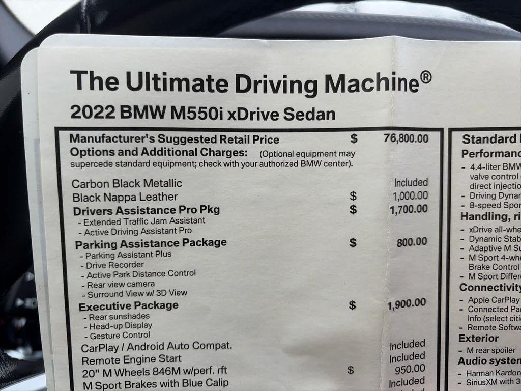 used 2022 BMW M550 car, priced at $47,475