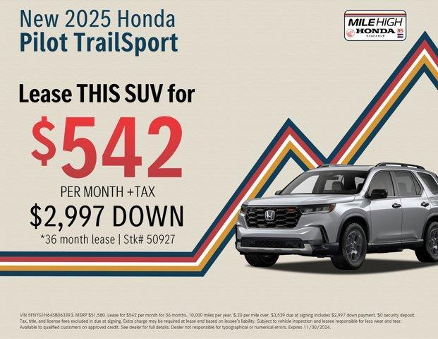 new 2025 Honda Pilot car, priced at $51,580