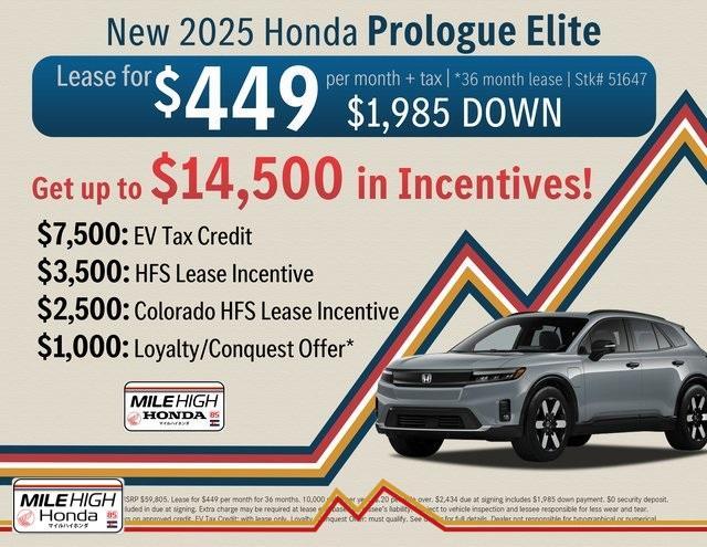 new 2025 Honda Prologue car, priced at $59,805