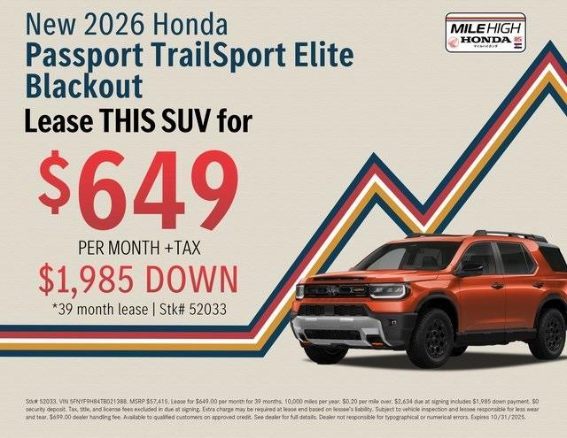 new 2026 Honda Passport car, priced at $56,816