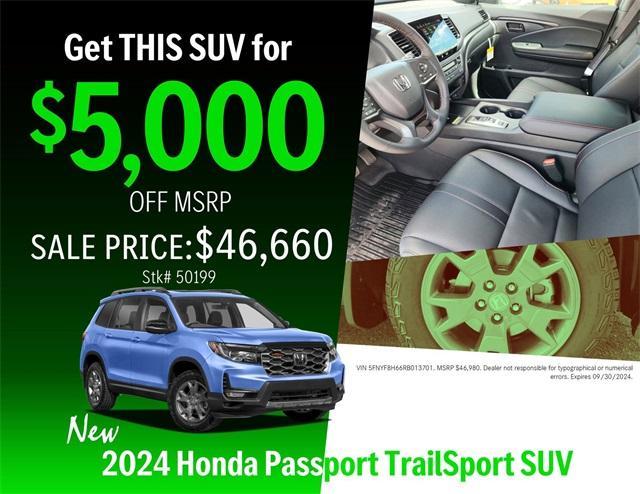 new 2024 Honda Passport car, priced at $46,980