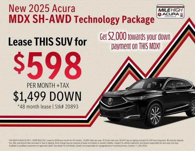 new 2025 Acura MDX car, priced at $60,750