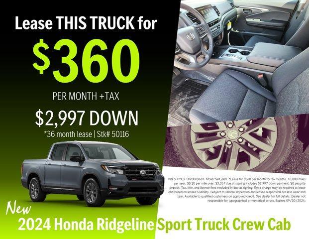 new 2024 Honda Ridgeline car, priced at $41,600