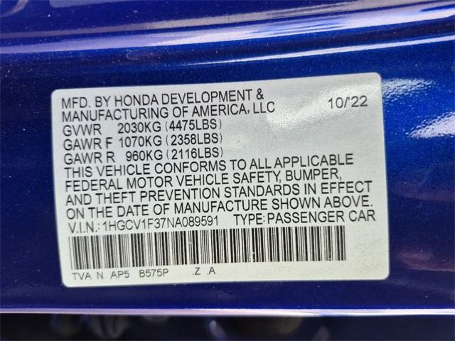 used 2022 Honda Accord car, priced at $24,311