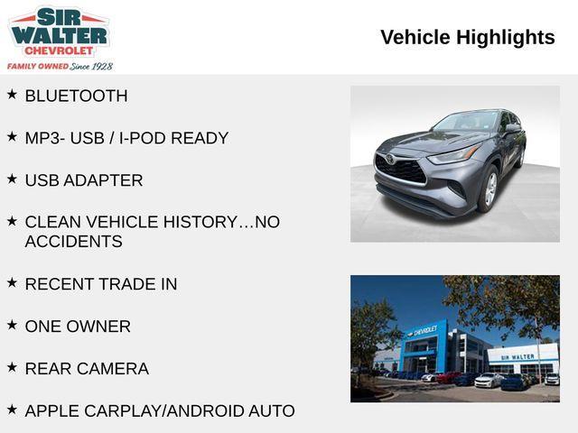 used 2021 Toyota Highlander car, priced at $17,518