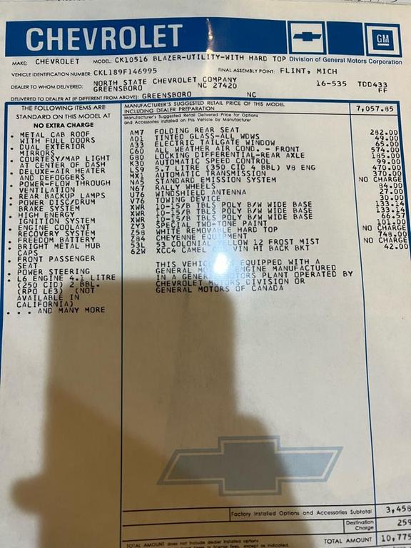 used 1979 Chevrolet Blazer car, priced at $19,995