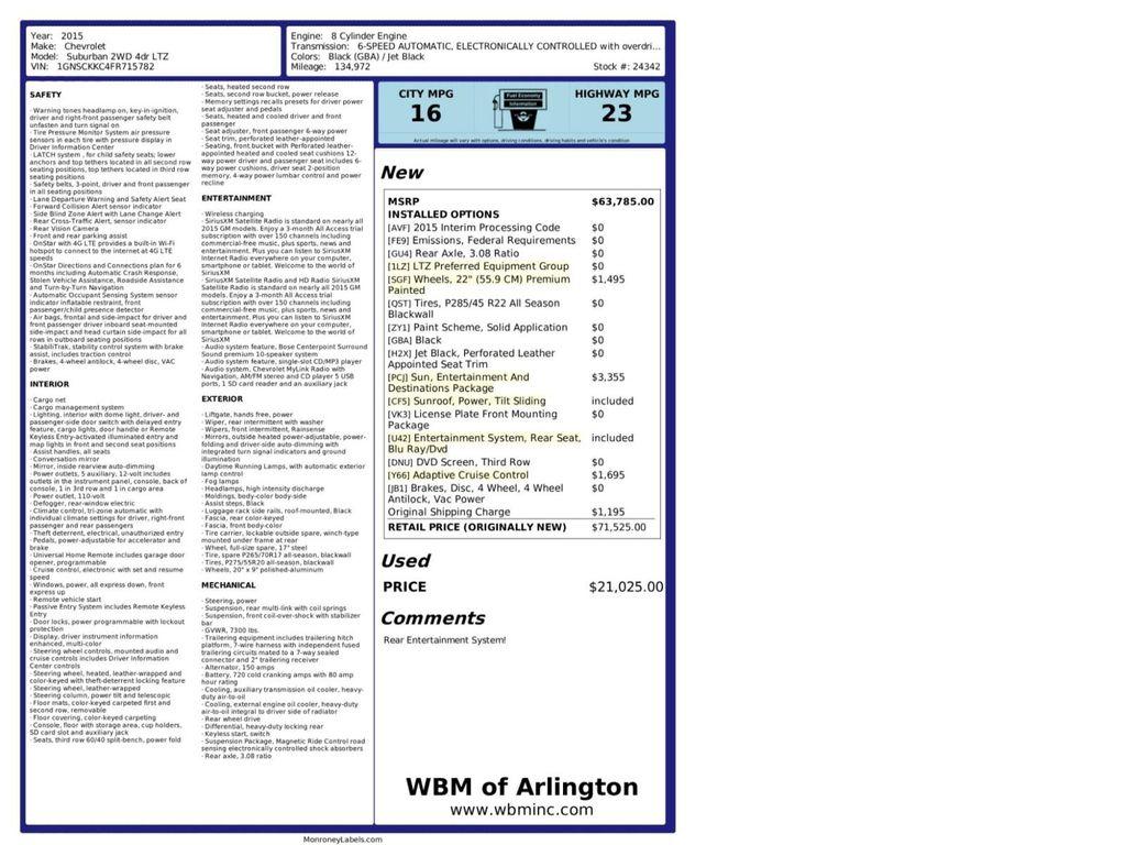 used 2015 Chevrolet Suburban car, priced at $16,995