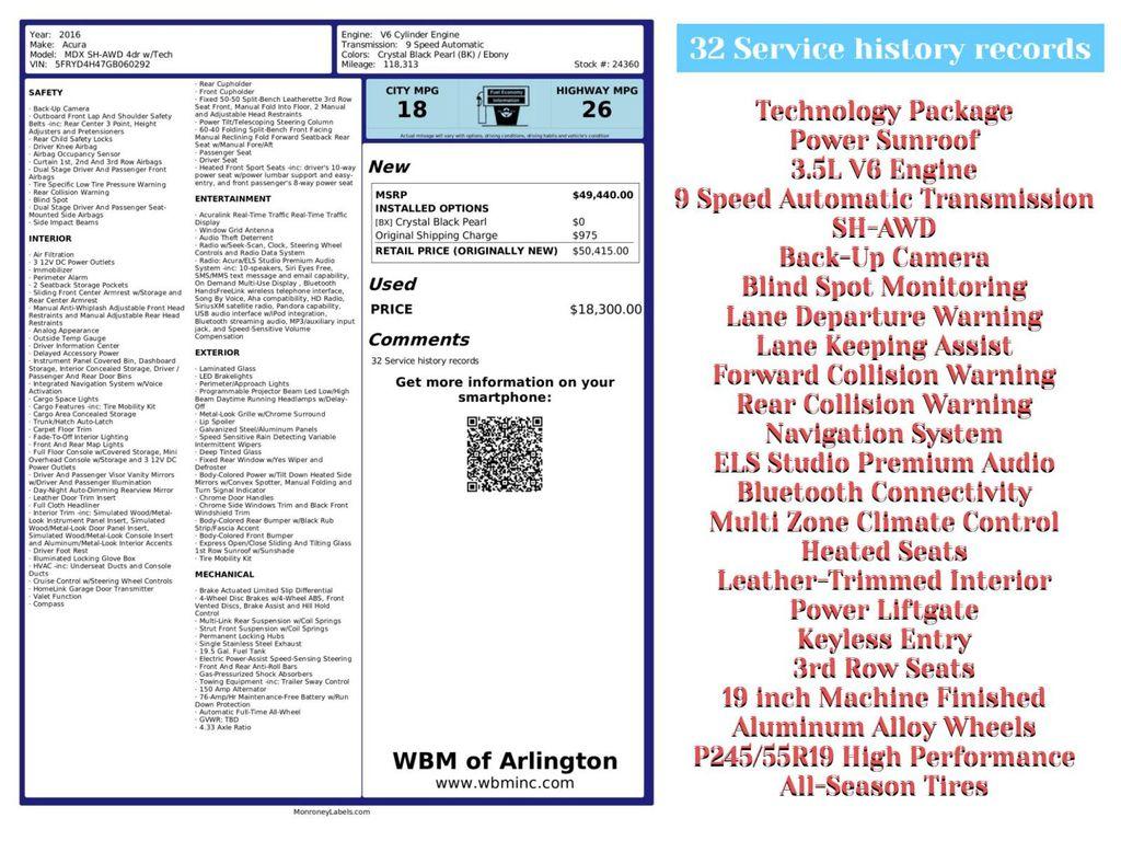 used 2016 Acura MDX car, priced at $13,995