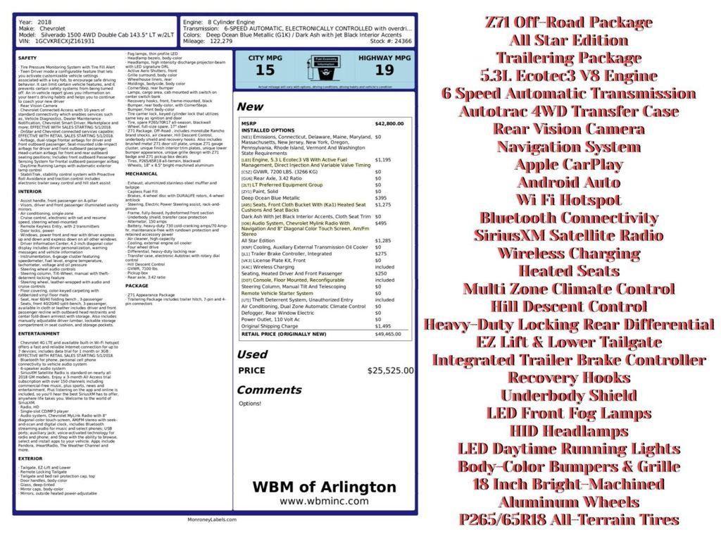 used 2018 Chevrolet Silverado 1500 car, priced at $19,995