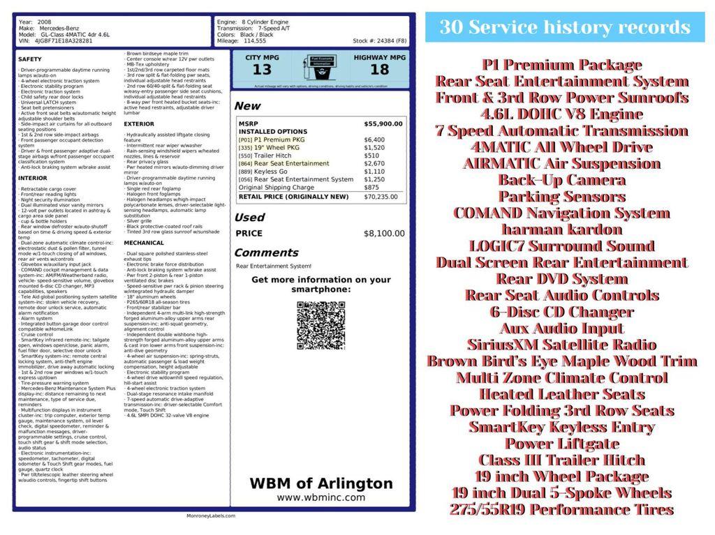used 2008 Mercedes-Benz GL-Class car, priced at $6,995