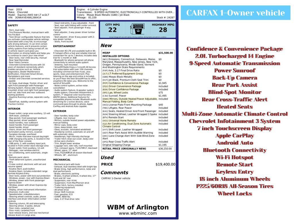 used 2019 Chevrolet Equinox car, priced at $15,995