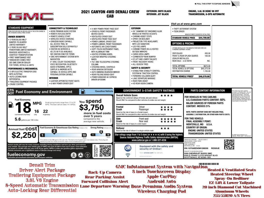 used 2021 GMC Canyon car, priced at $29,895