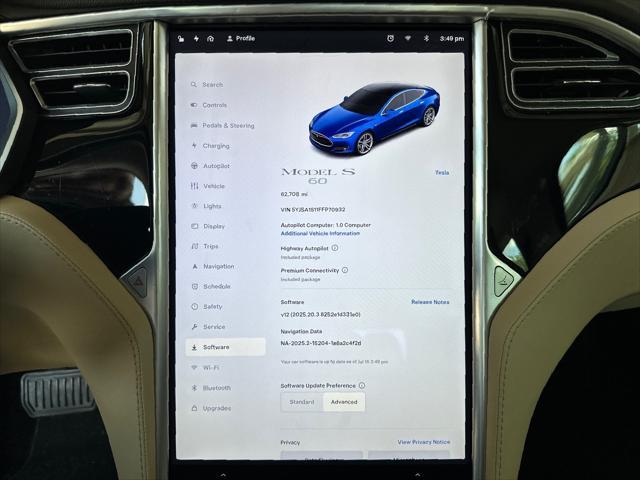 used 2015 Tesla Model S car, priced at $16,795