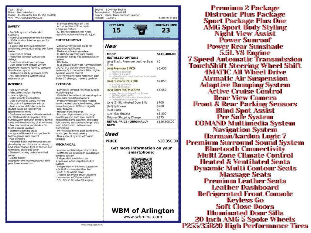 used 2010 Mercedes-Benz CL-Class car, priced at $12,995