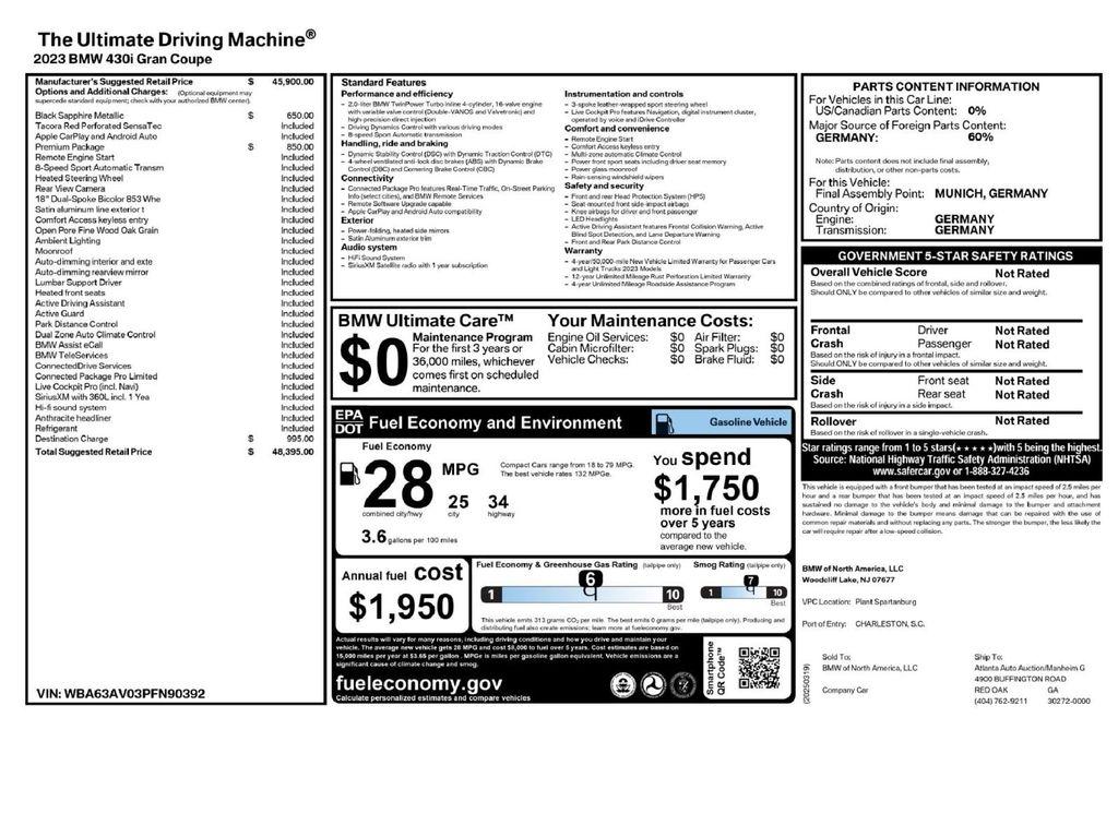 used 2023 BMW 430 Gran Coupe car, priced at $33,495