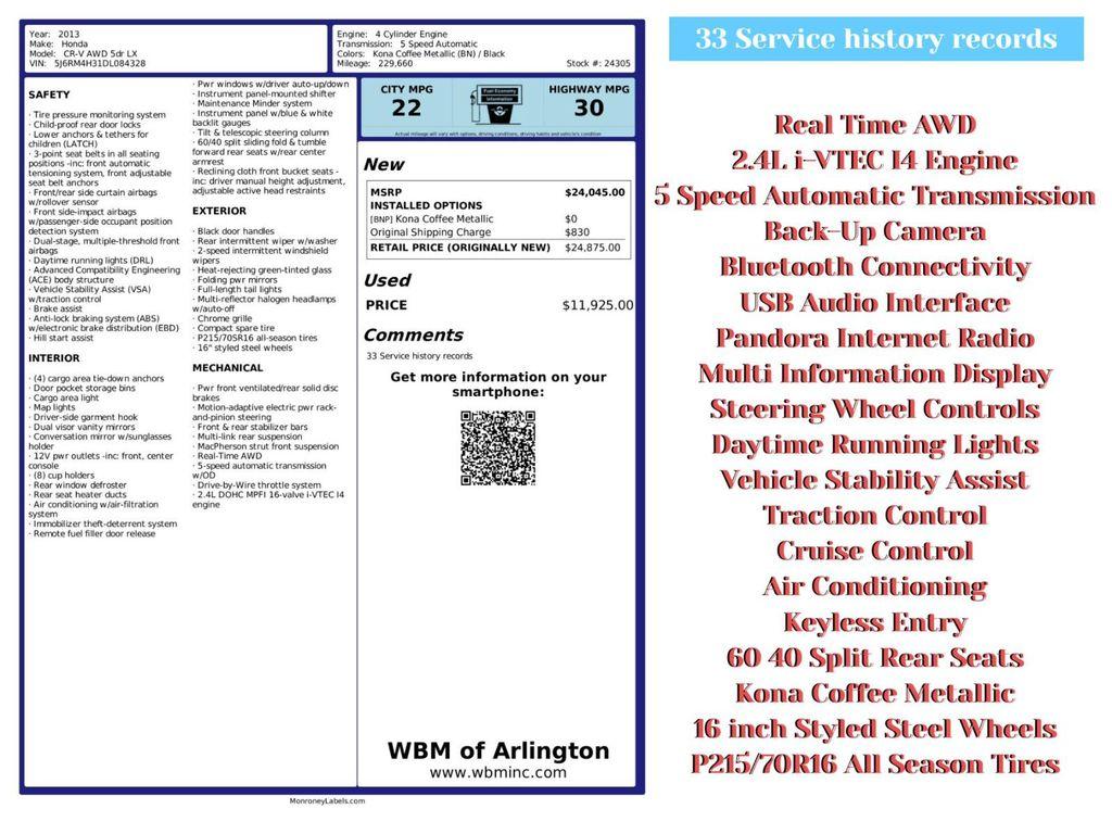 used 2013 Honda CR-V car, priced at $4,995