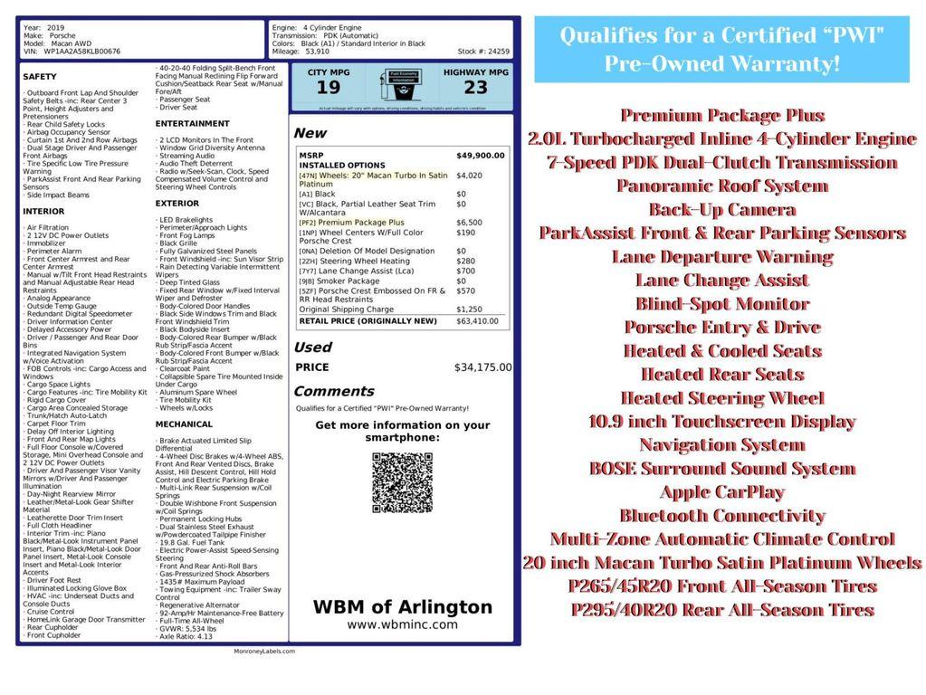 used 2019 Porsche Macan car, priced at $28,495