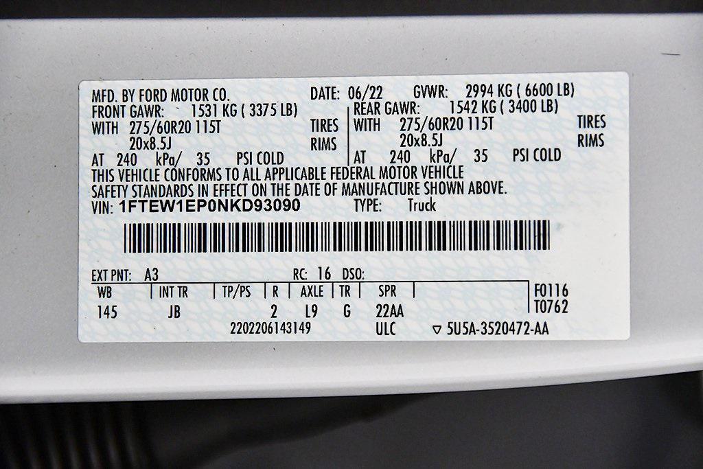 used 2022 Ford F-150 car, priced at $33,000