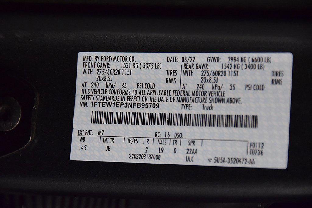 used 2022 Ford F-150 car, priced at $34,500