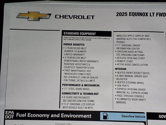 new 2025 Chevrolet Equinox car, priced at $30,418