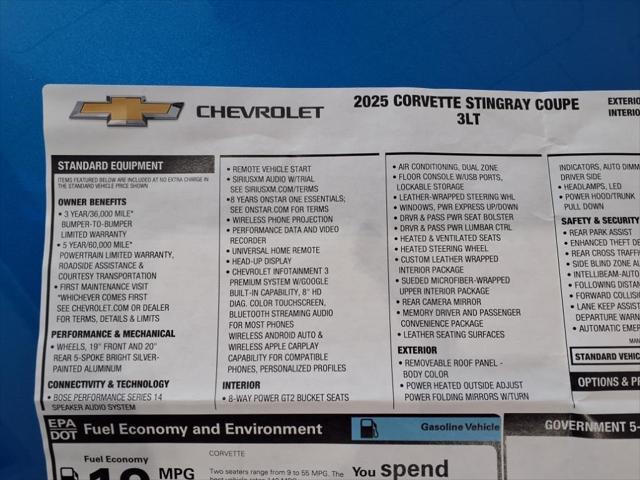 new 2025 Chevrolet Corvette car, priced at $83,910