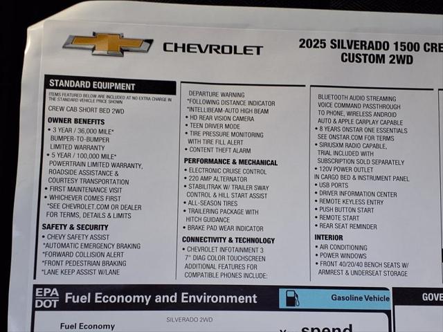 new 2025 Chevrolet Silverado 1500 car, priced at $40,345