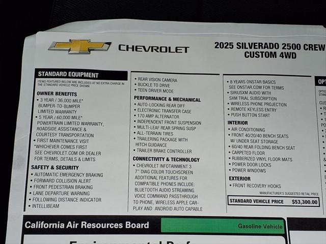 new 2025 Chevrolet Silverado 2500 car, priced at $54,540