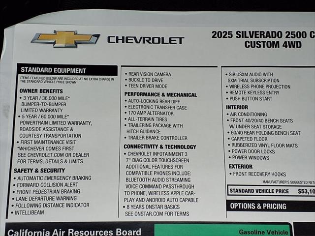 new 2025 Chevrolet Silverado 2500 car, priced at $54,598