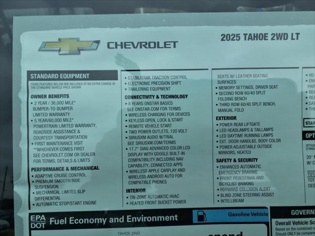 new 2025 Chevrolet Tahoe car, priced at $62,795