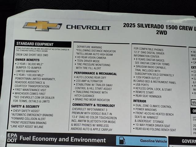 new 2025 Chevrolet Silverado 1500 car, priced at $47,440