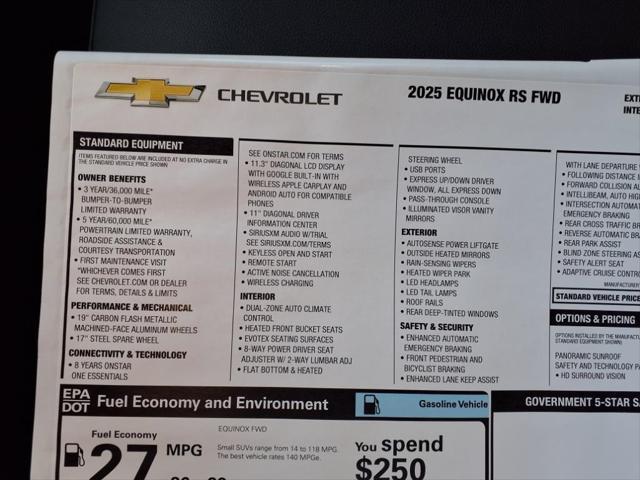 new 2025 Chevrolet Equinox car, priced at $33,915