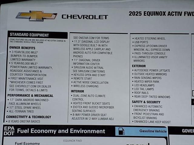 new 2025 Chevrolet Equinox car, priced at $34,544