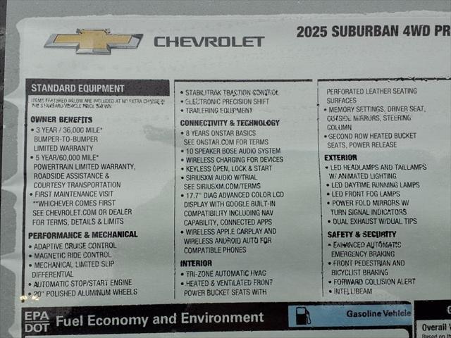 new 2025 Chevrolet Suburban car, priced at $87,543