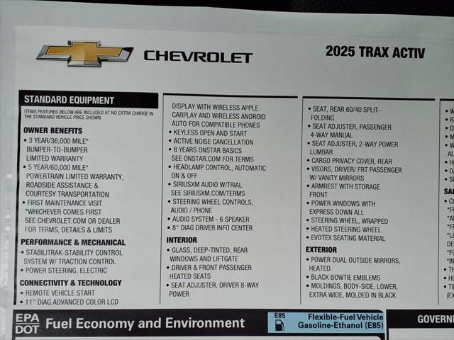 new 2025 Chevrolet Trax car, priced at $25,871