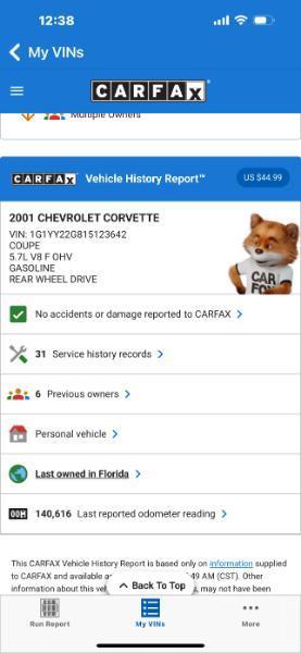 used 2001 Chevrolet Corvette car, priced at $9,850