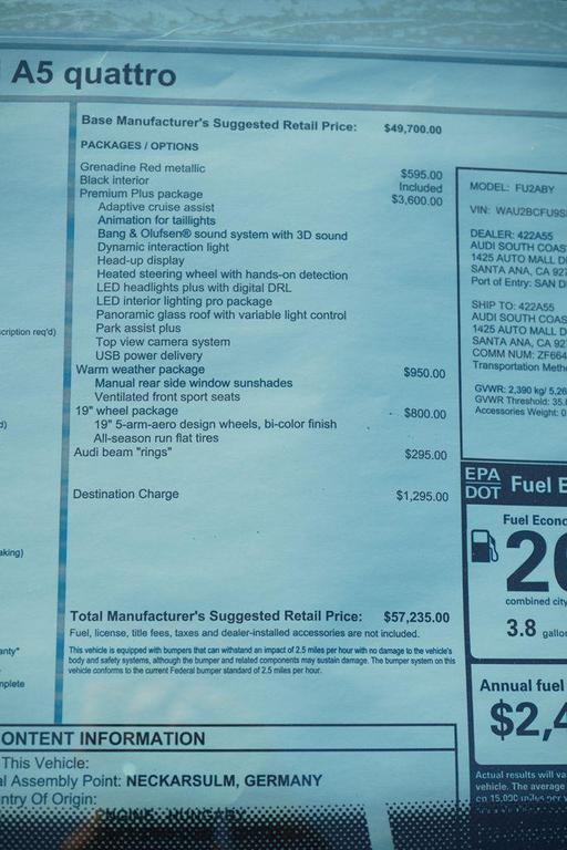 new 2025 Audi A5 car, priced at $56,435