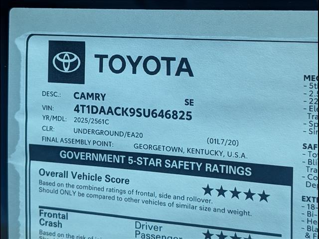 new 2025 Toyota Camry car, priced at $33,831